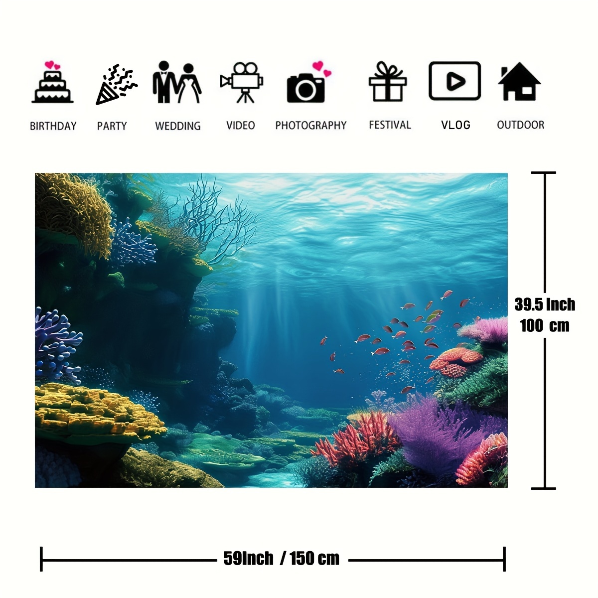 1 buah Hiasan Dinding Bertema  - Marine Aquarium ulasan dan harga